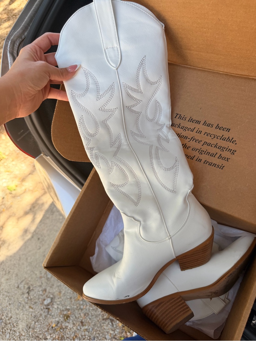 White Women's Western Cowboy Boots